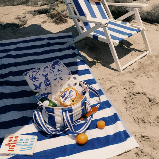 PREMIUM COOLER BAG - MEDITERRANEAN BLUE STRIPE - Collector Store