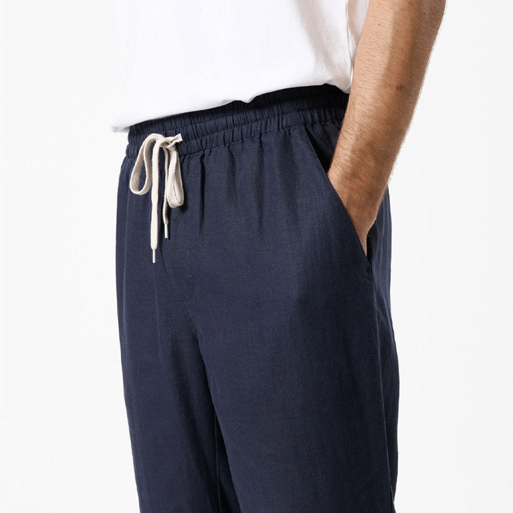 Mr Simple Burbank Linen Pant - Navy - Collector Store