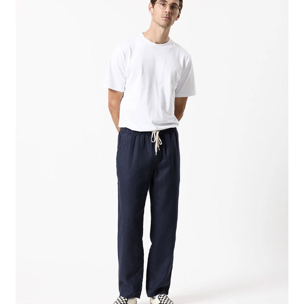 Mr Simple Burbank Linen Pant - Navy - Collector Store