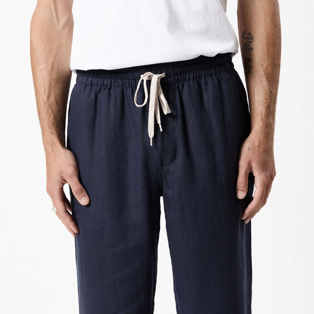 Mr Simple Burbank Linen Pant - Navy - Collector Store