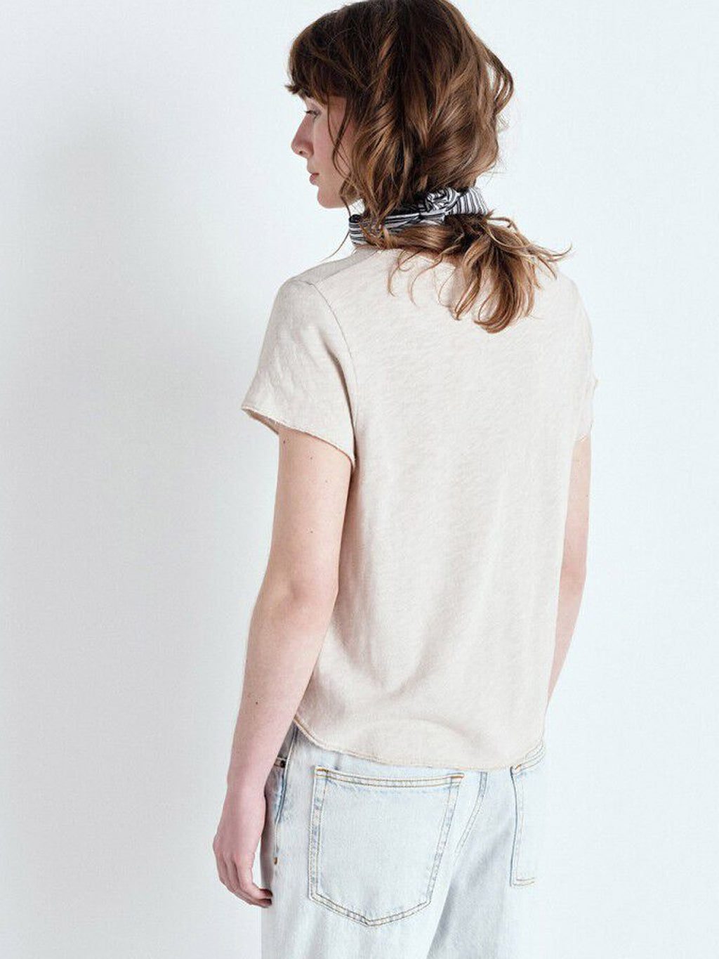 American Vintage Sonoma Cotton V Neck Tee - Vintage Mastic - Collector Store Sydney