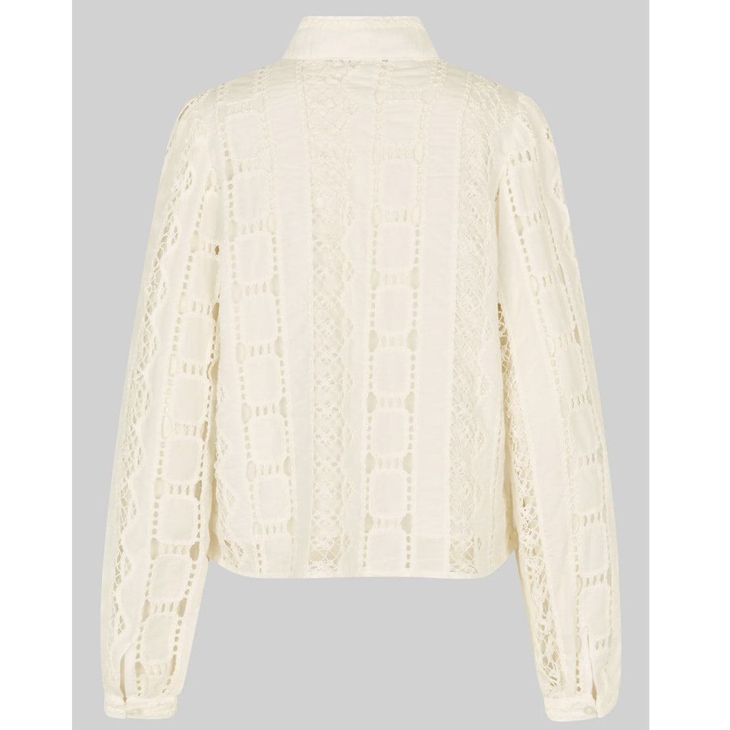 Second Female Millina Broderie Blouse Coconut Milk - Collector Store