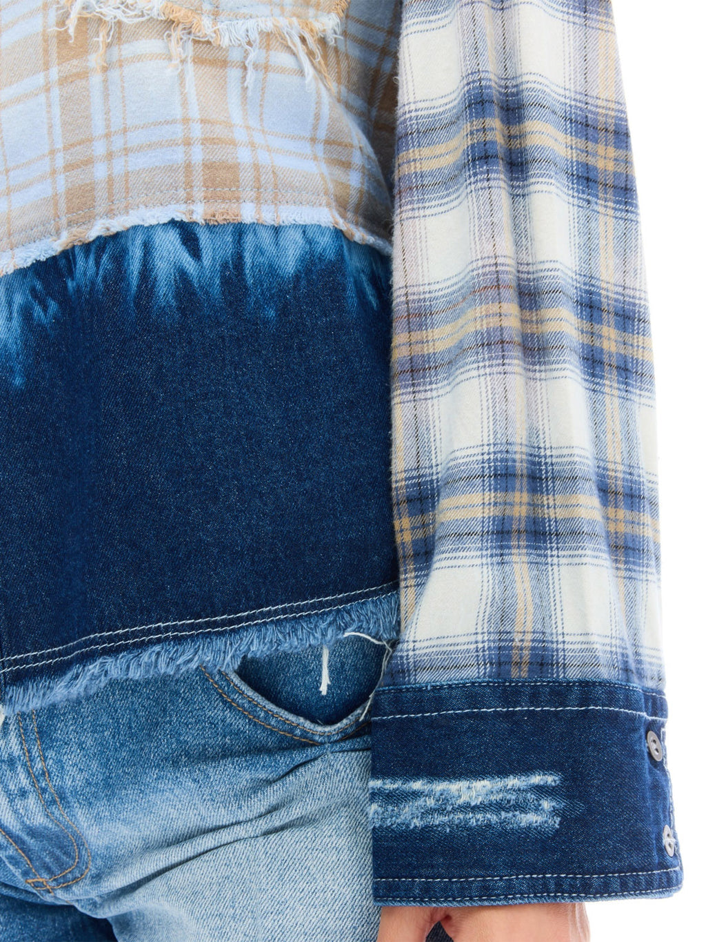 Tales : Mixed Flannel And Denim Shirt