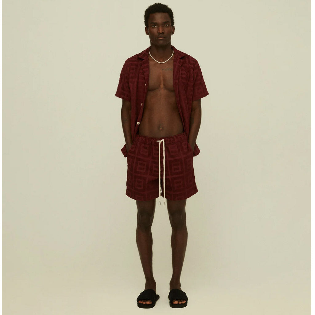 OAS TERRY SHORTS  Burgundy Terrace - Collector Store