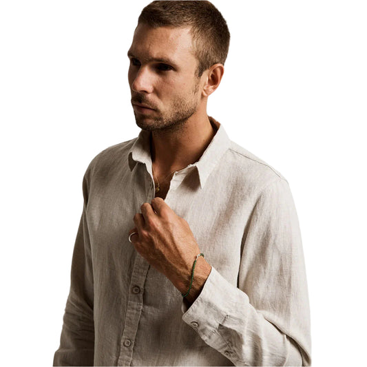 Mr Simple Linen LS Shirt - Natural - Collector Store
