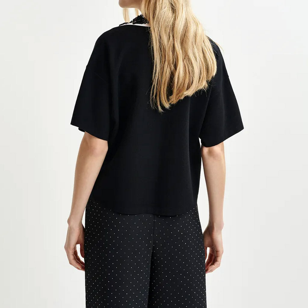 Essentiel Antwerp | HOISEAU Embroidered Polo Black - Collector Store