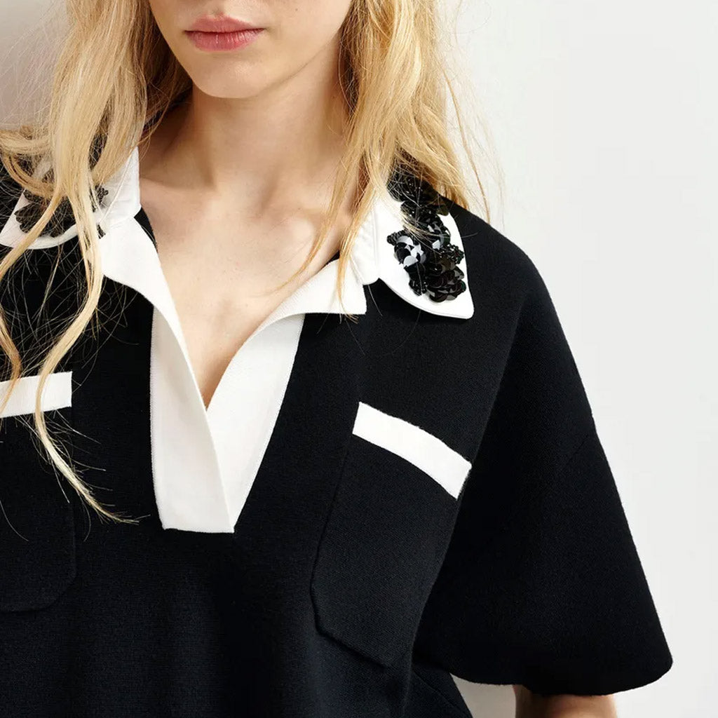Essentiel Antwerp | HOISEAU Embroidered Polo Black - Collector Store