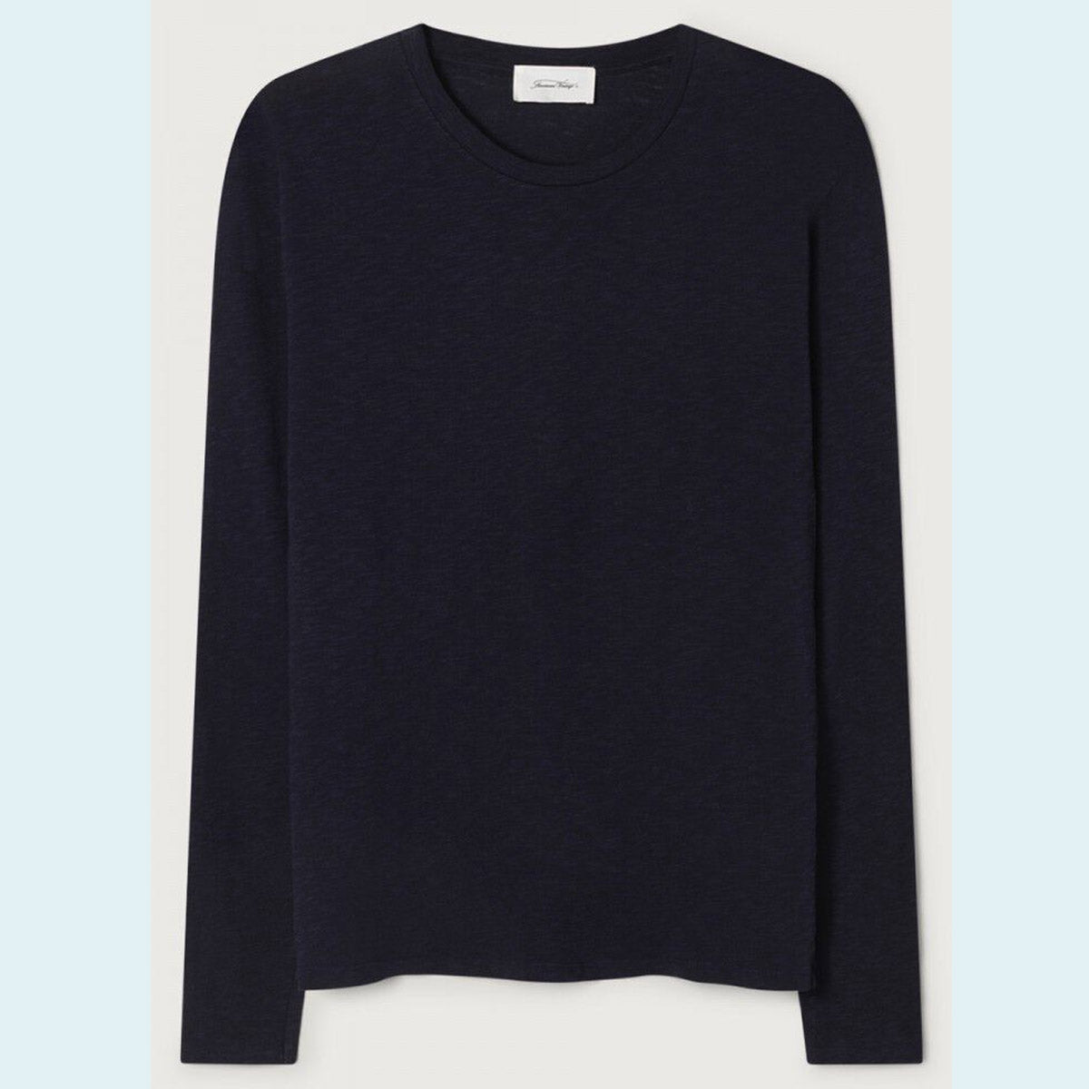 American Vintage Mens Round Neck L/S Tee - Bysapick - Navy - Collector Store Sydney
