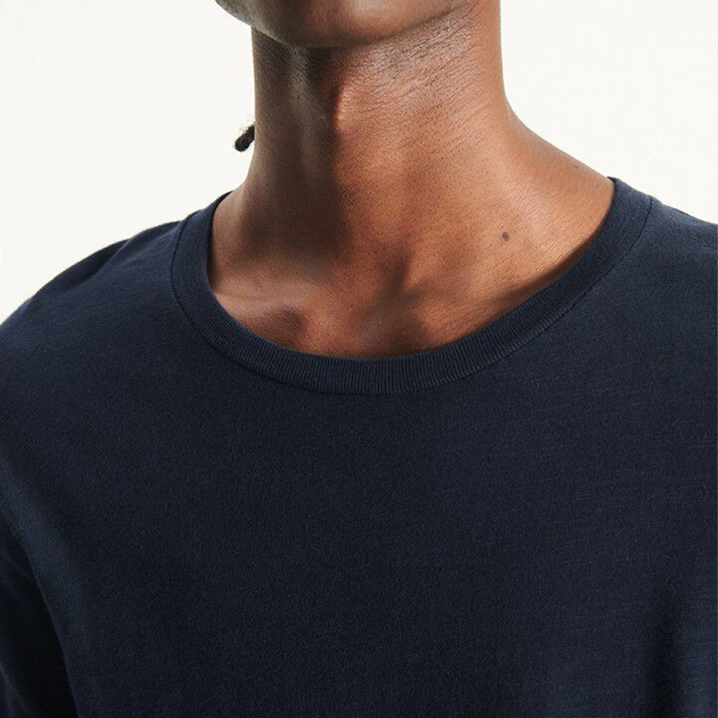 American Vintage Mens Round Neck L/S Tee - Bysapick - Navy - Collector Store Sydney