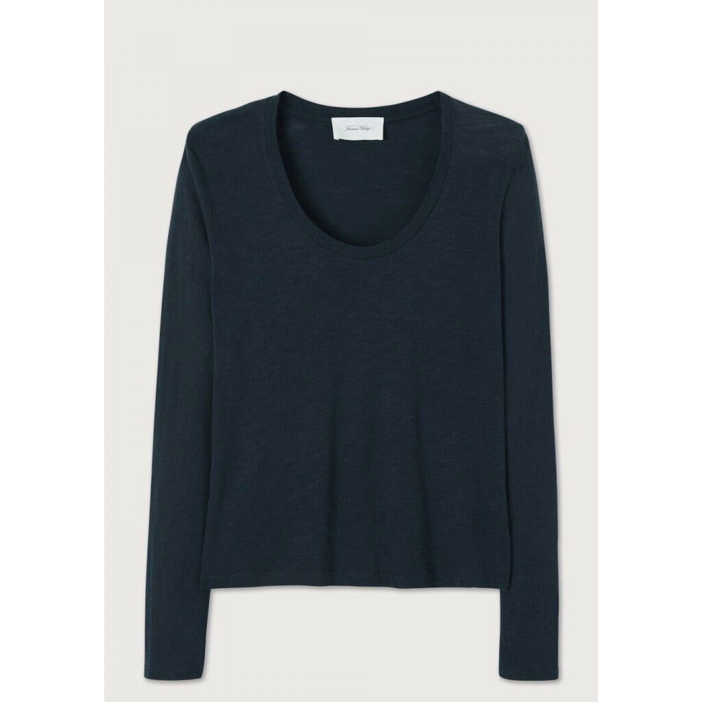 American Vintage Jacksonville L/S Round Scoop Neck - Navy - Collector Store Sydney