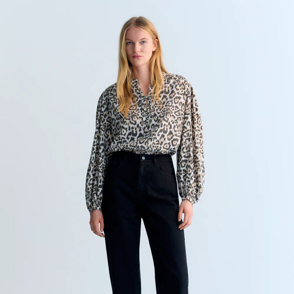 New Society - Nelia leopard Print Blouse - Collector Store Sydney