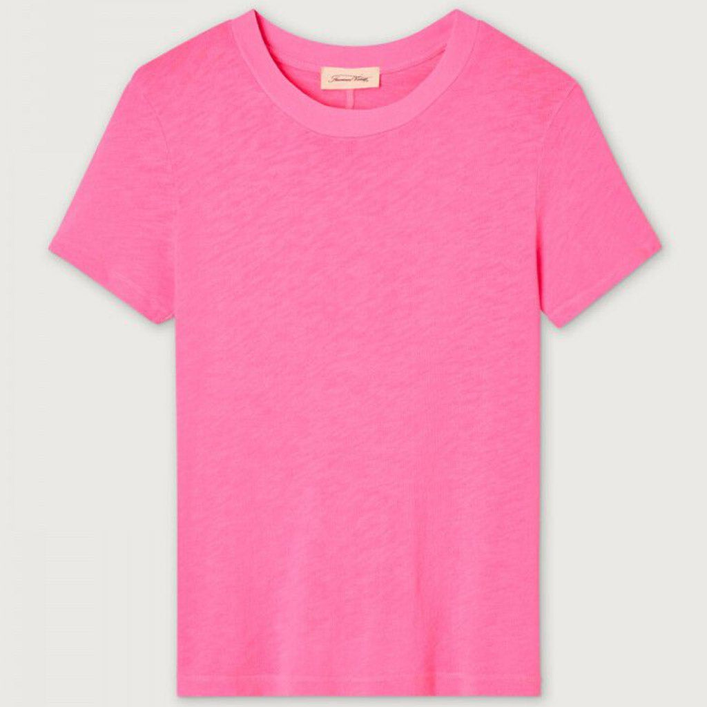 American Vintage Sonoma S/S Round Neck Tee - Fluro Acid Pink - Collector Store