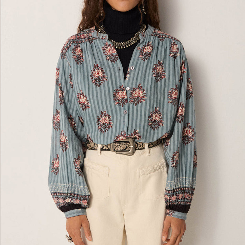 OMARA BLOUSE Cerulean Mist - Collector Store Sydney