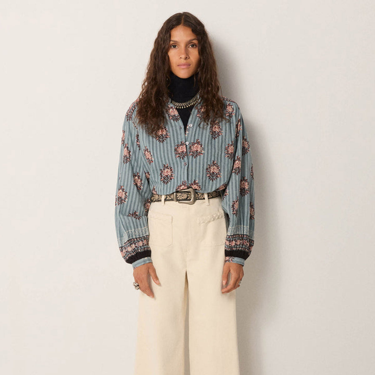 OMARA BLOUSE Cerulean Mist - Collector Store Sydney