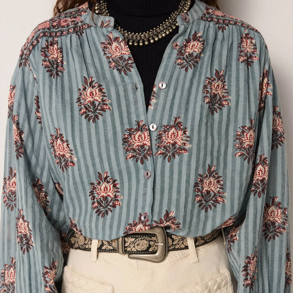 OMARA BLOUSE Cerulean Mist - Collector Store Sydney