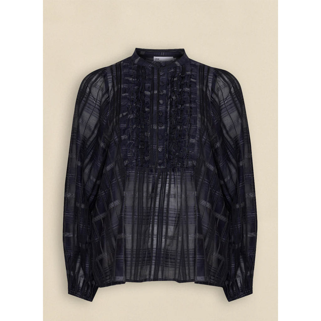 Zoe kratzmann Passage Top - Ink Black Check - Collector Store