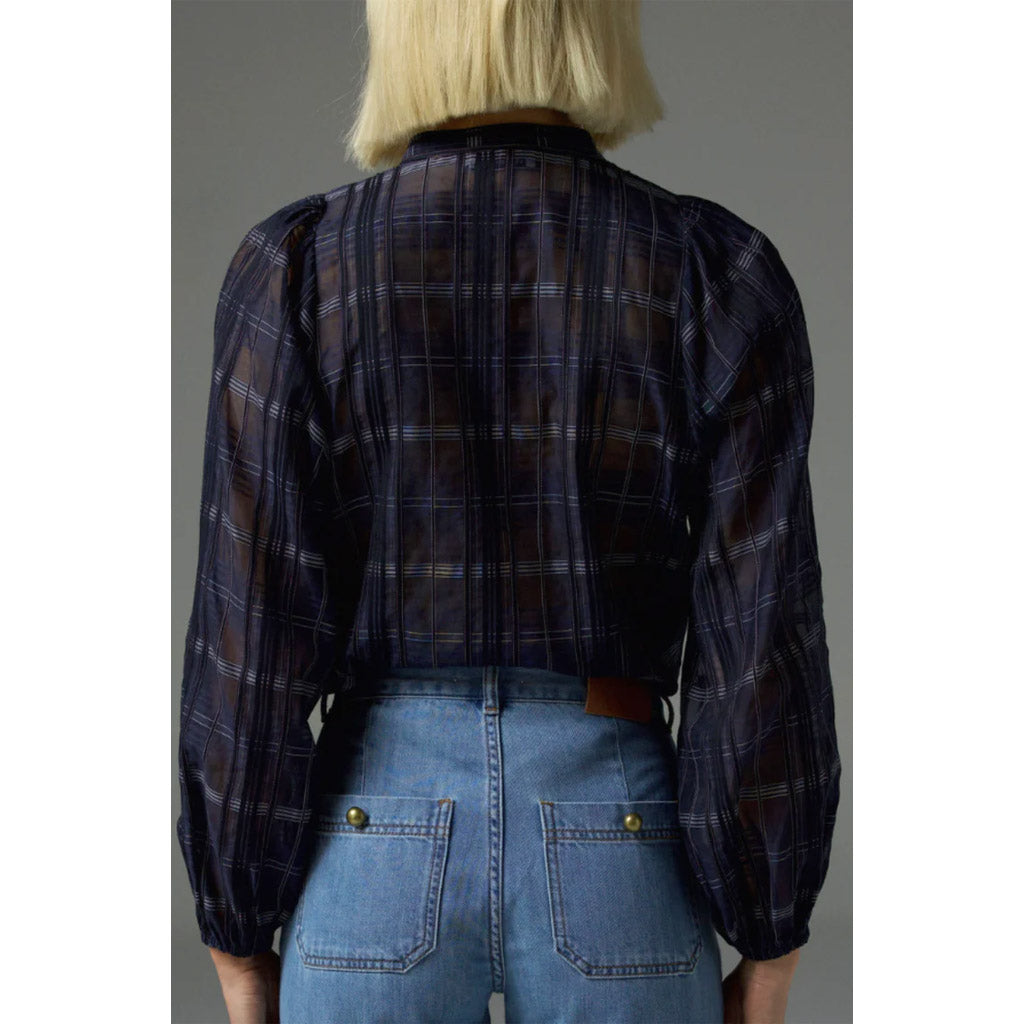 Zoe kratzmann Passage Top - Ink Black Check - Collector Store