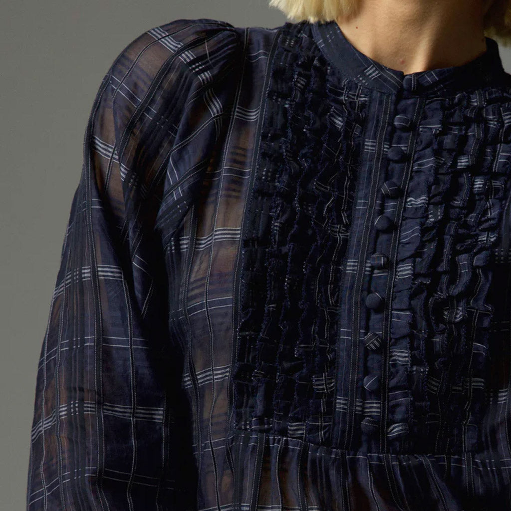 Zoe kratzmann Passage Top - Ink Black Check - Collector Store