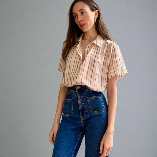 Marie Louise De Monterey - Persanne Blouse Rainbow Stripe - Collector Store