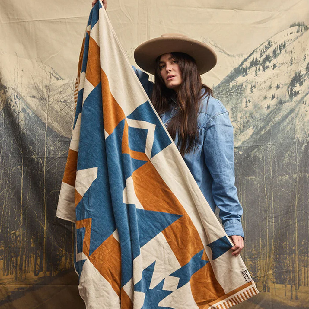 Pony Rider |Canyon River Large Towel | Natural / Blue - Collector Store