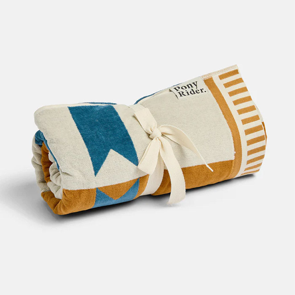 Pony Rider |Canyon River Large Towel | Natural / Blue - Collector Store