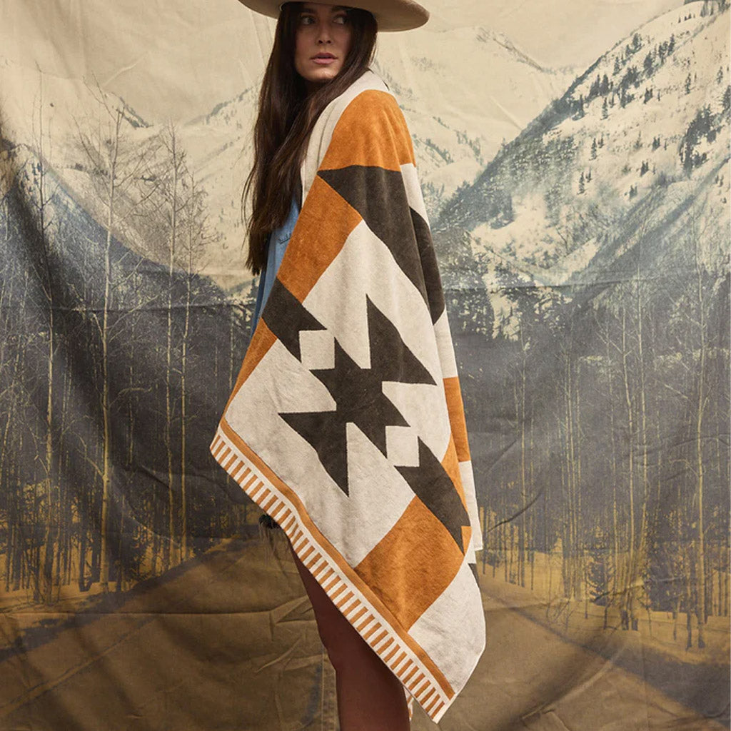 Pony Rider | Rocky Mountain Large Towel | Natural / Khaki - Collector Store