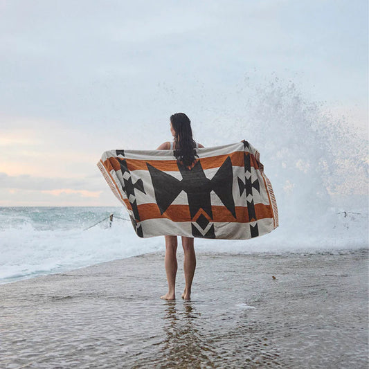 Pony Rider | Rocky Mountain Large Towel | Natural / Khaki - Collector Store