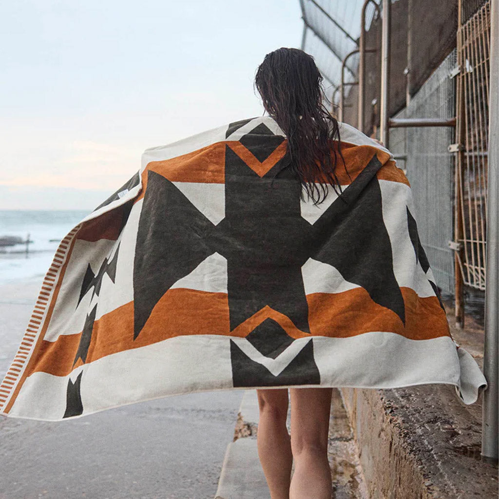 Pony Rider | Rocky Mountain Large Towel | Natural / Khaki - Collector Store