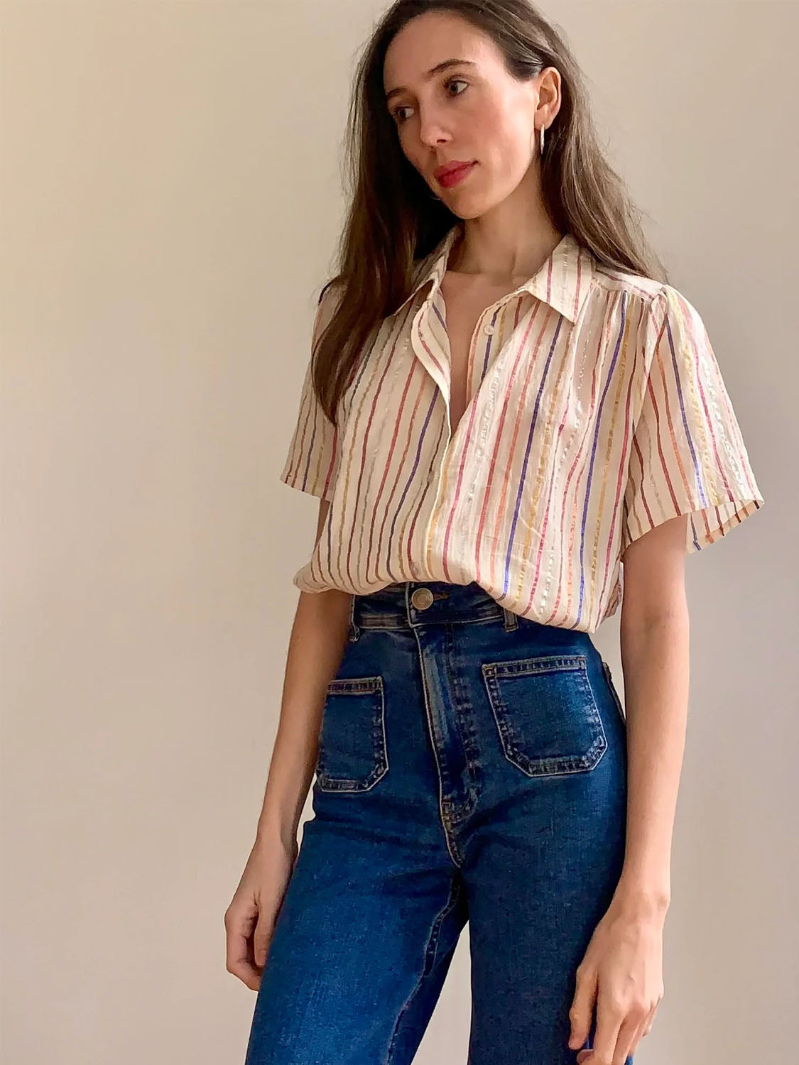 Marie Louise De Monterey - Persanne Blouse Rainbow Stripe - Collector Store Sydney