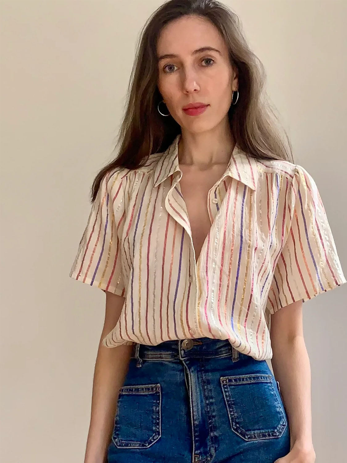 Marie Louise De Monterey - Persanne Blouse Rainbow Stripe - Collector Store Sydney
