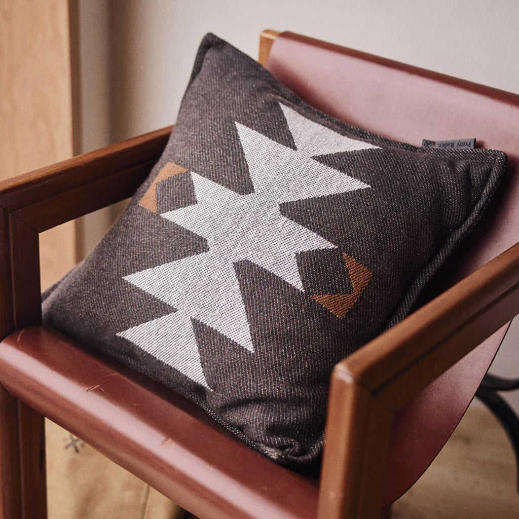 Pony Rider |  Rocky Peaks Cushion | Black 45x45