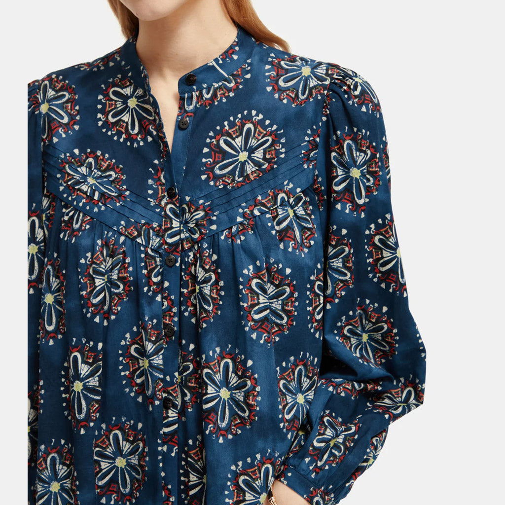 Scotch & Soda : Long sleeved printed blouse : B Sides Marine - Collector Store