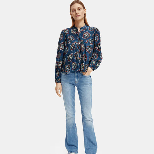 Scotch & Soda : Long sleeved printed blouse : B Sides Marine - Collector Store