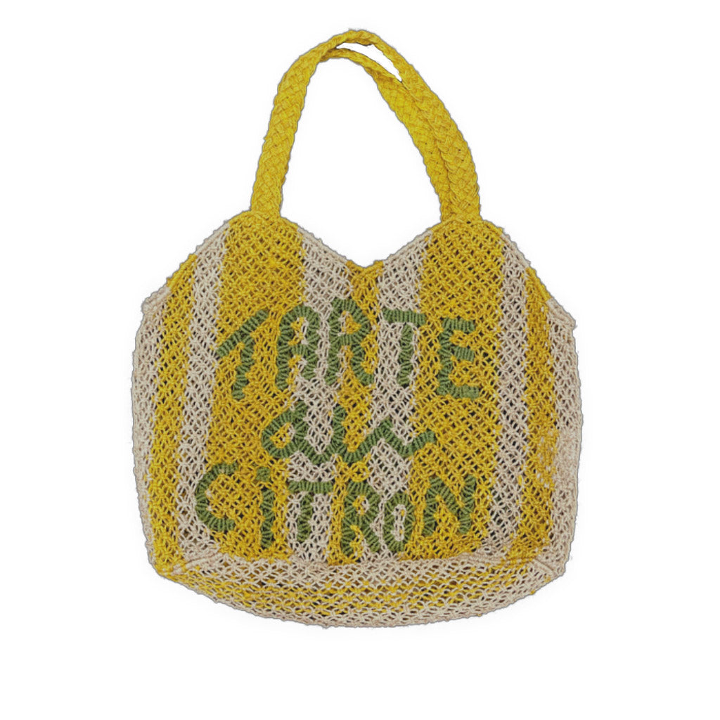 The Jacksons Tarte Au Citron Woven Jute Bag - Yellow Natural - One Size - Collector Store