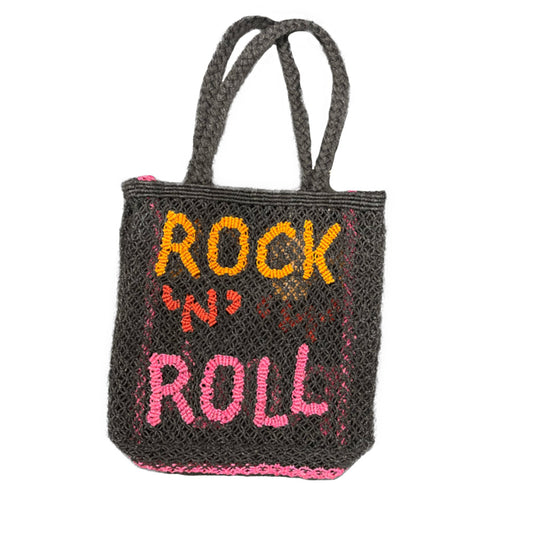 The Jacksons - Rock & Roll Jute Bag - Black Red Pink - One Size - Collector Store