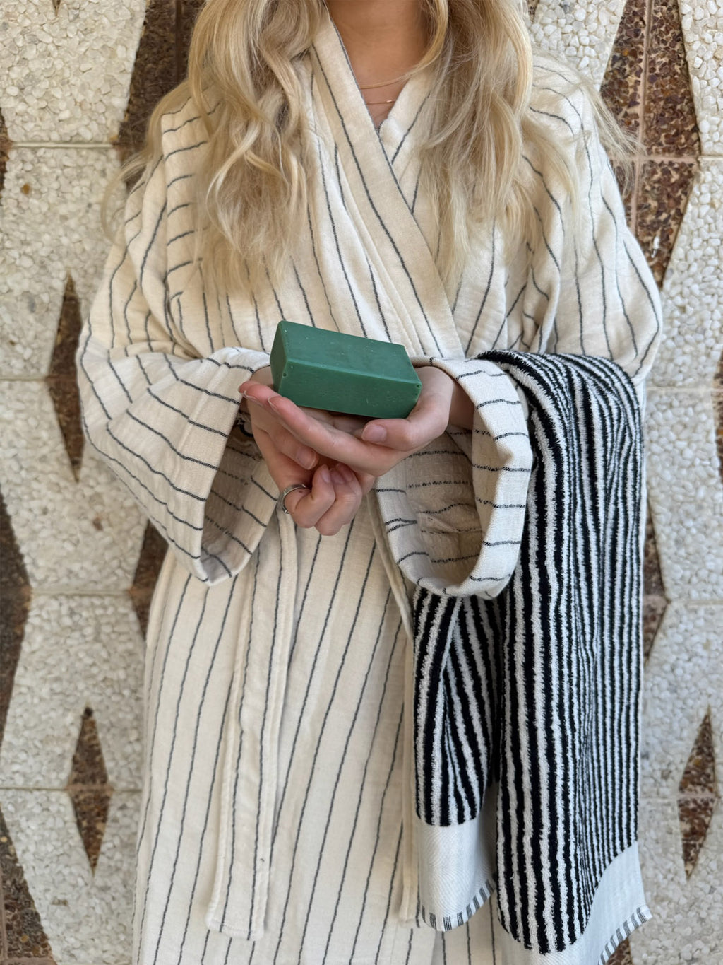Sand Stripe Bath Robe - Collector Store Sydney