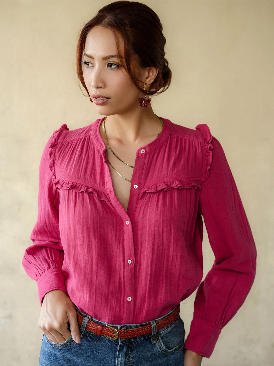 Marie Louise De Monterey - Isabella blouse RED - Collector Store Sydney