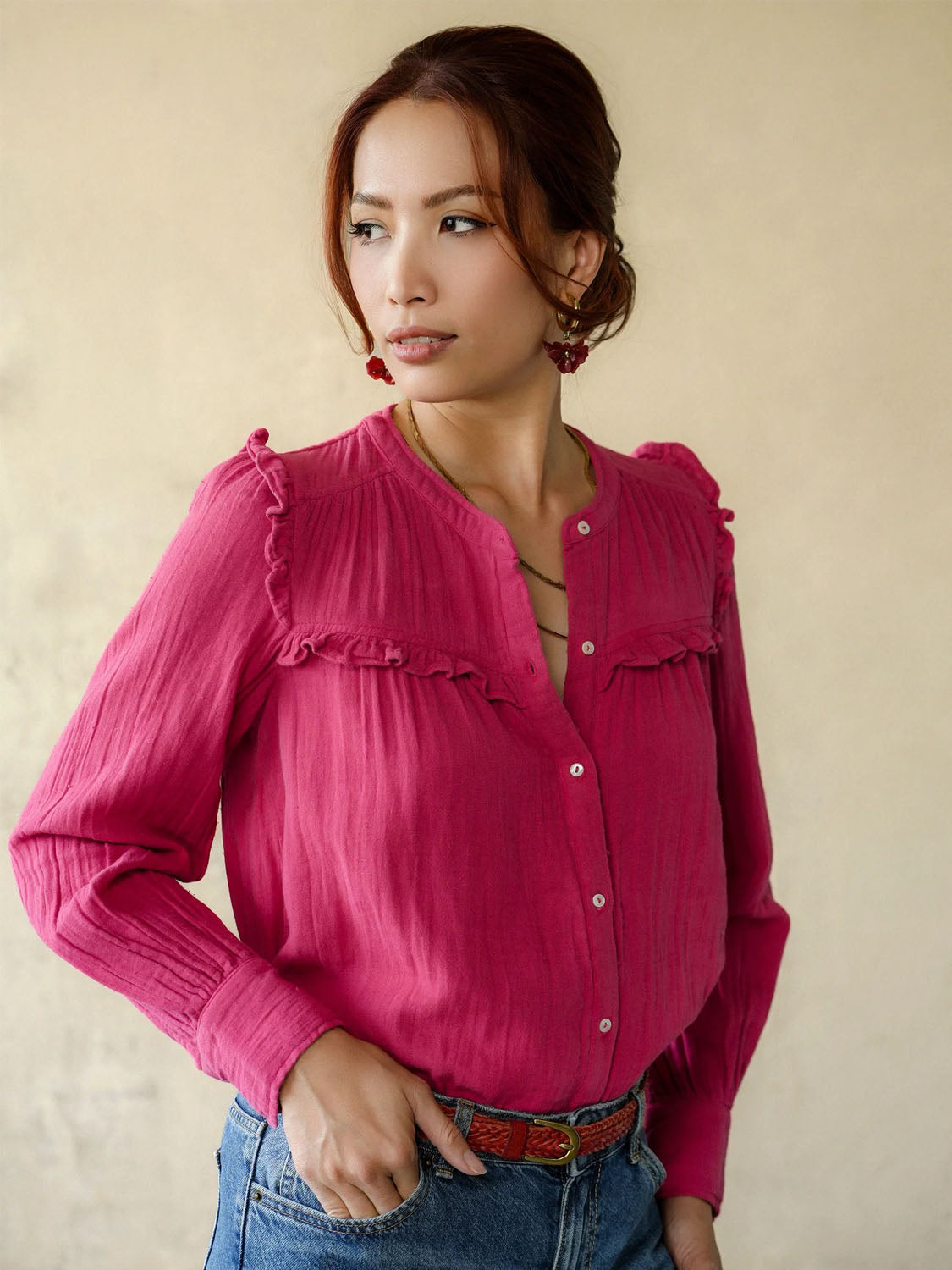 Marie Louise De Monterey - Isabella blouse RED - Collector Store Sydney