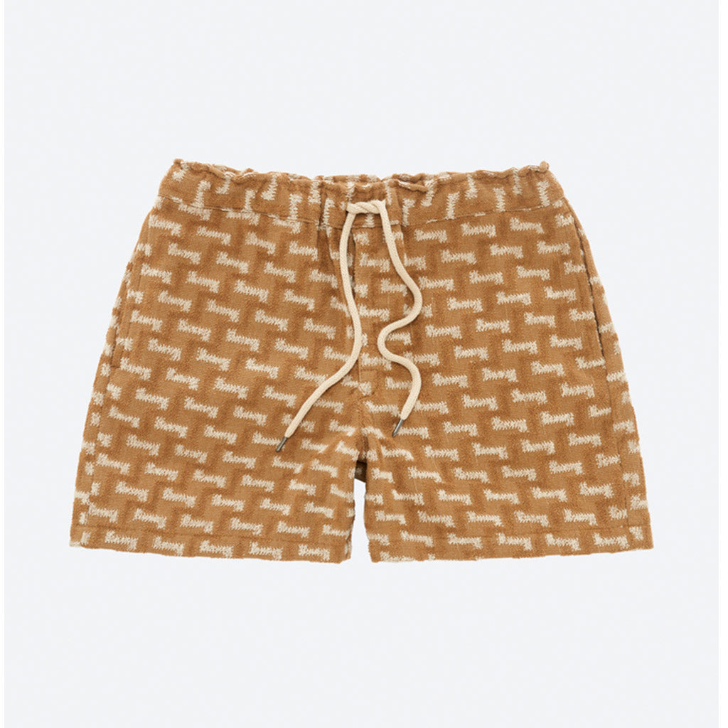 OAS TERRY SHORTS  Camel Layer Zig Zag - Collector Store