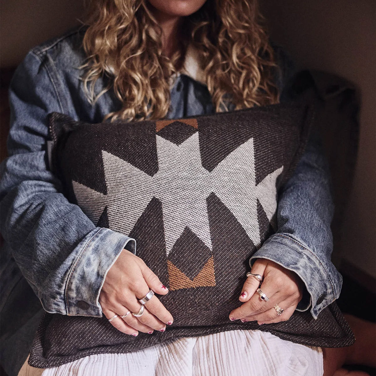 Pony Rider | Rocky Peaks cushion | Black 45*45 - Collector Store Sydney