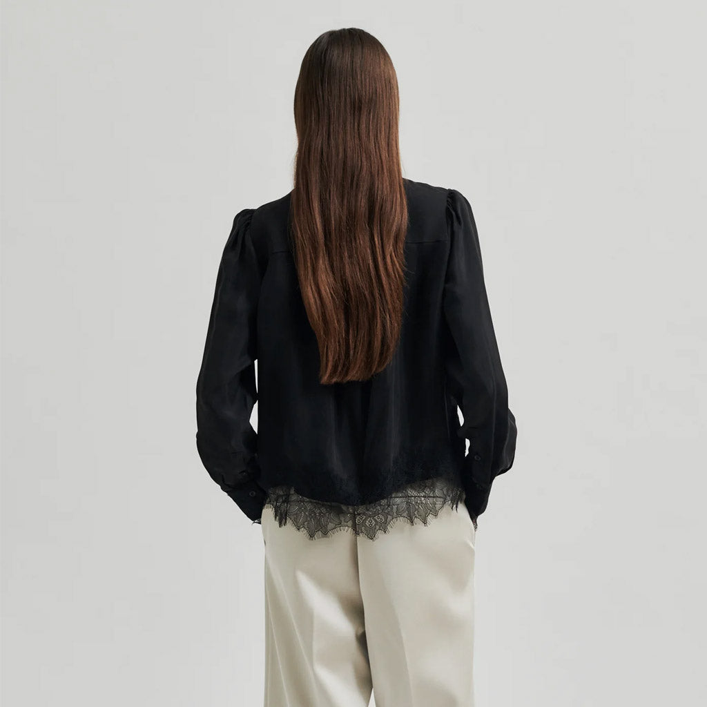 Second Female Esmae Lace Shirt Black - Collector Store