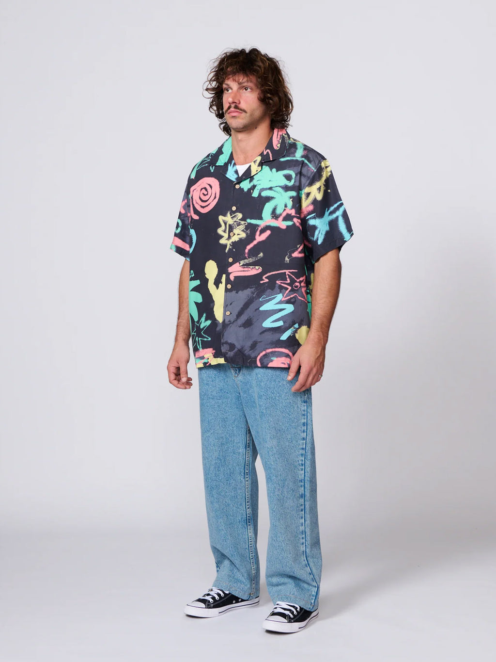 TCSS Scribbles S/S Resort Shirt - Black