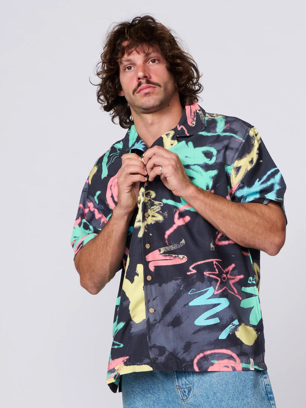 TCSS Scribbles S/S Resort Shirt - Black