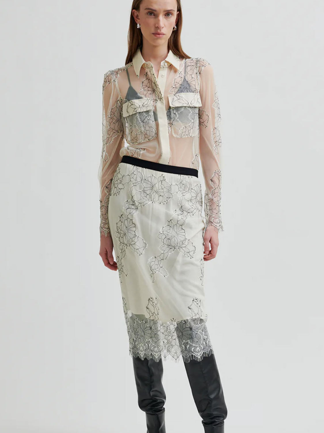 Second Female : Wila Lace Skirt Jet Stream - Collector Store Sydney