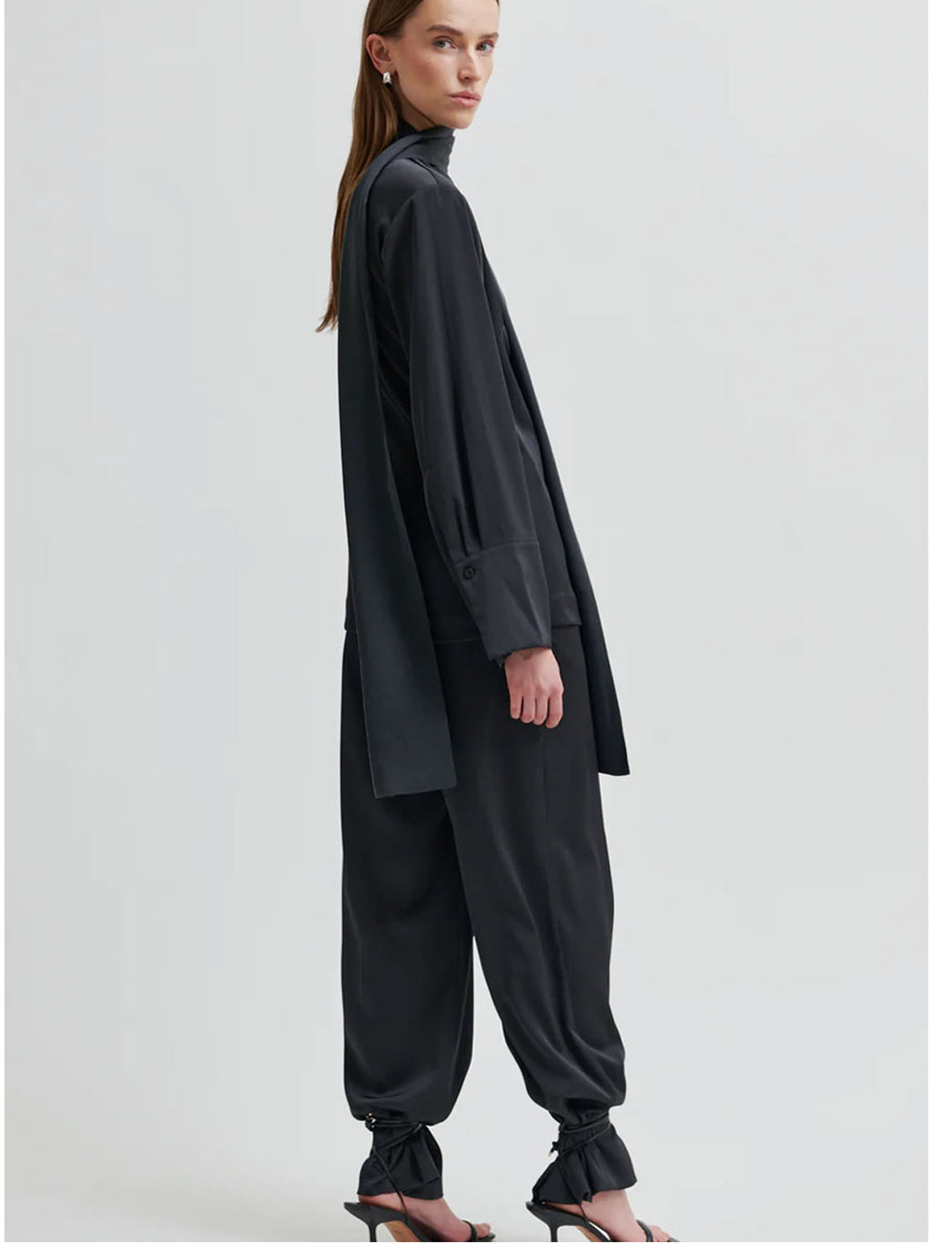 Second Female : Glari Sateen Pant Black Sand - Collector Store Sydney