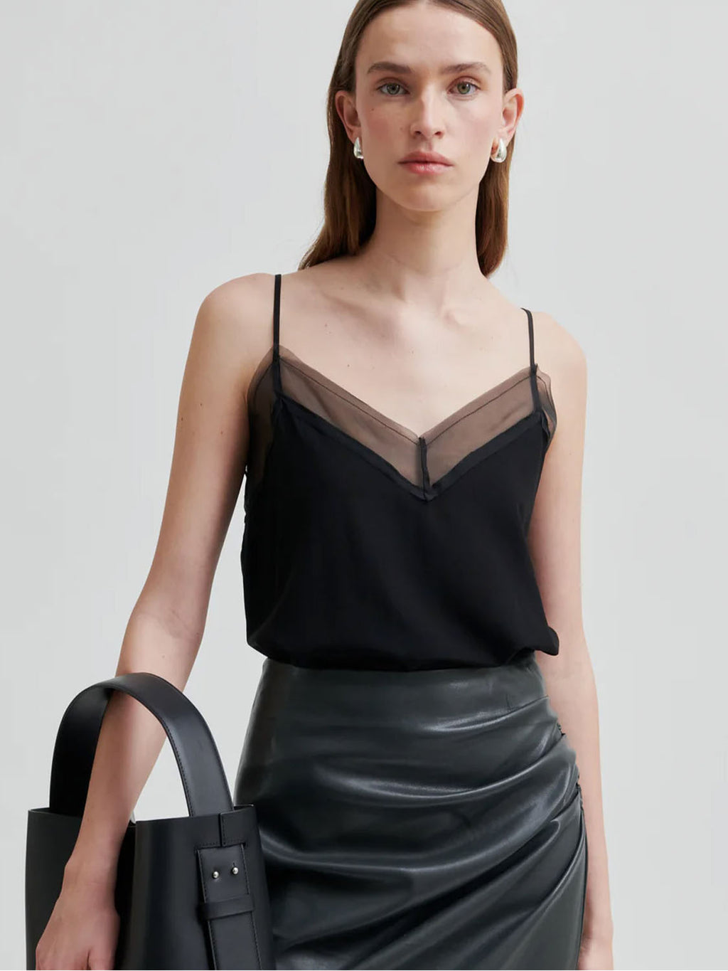 Second Female : Diaz Sheer detail top Black - Collector Store Sydney