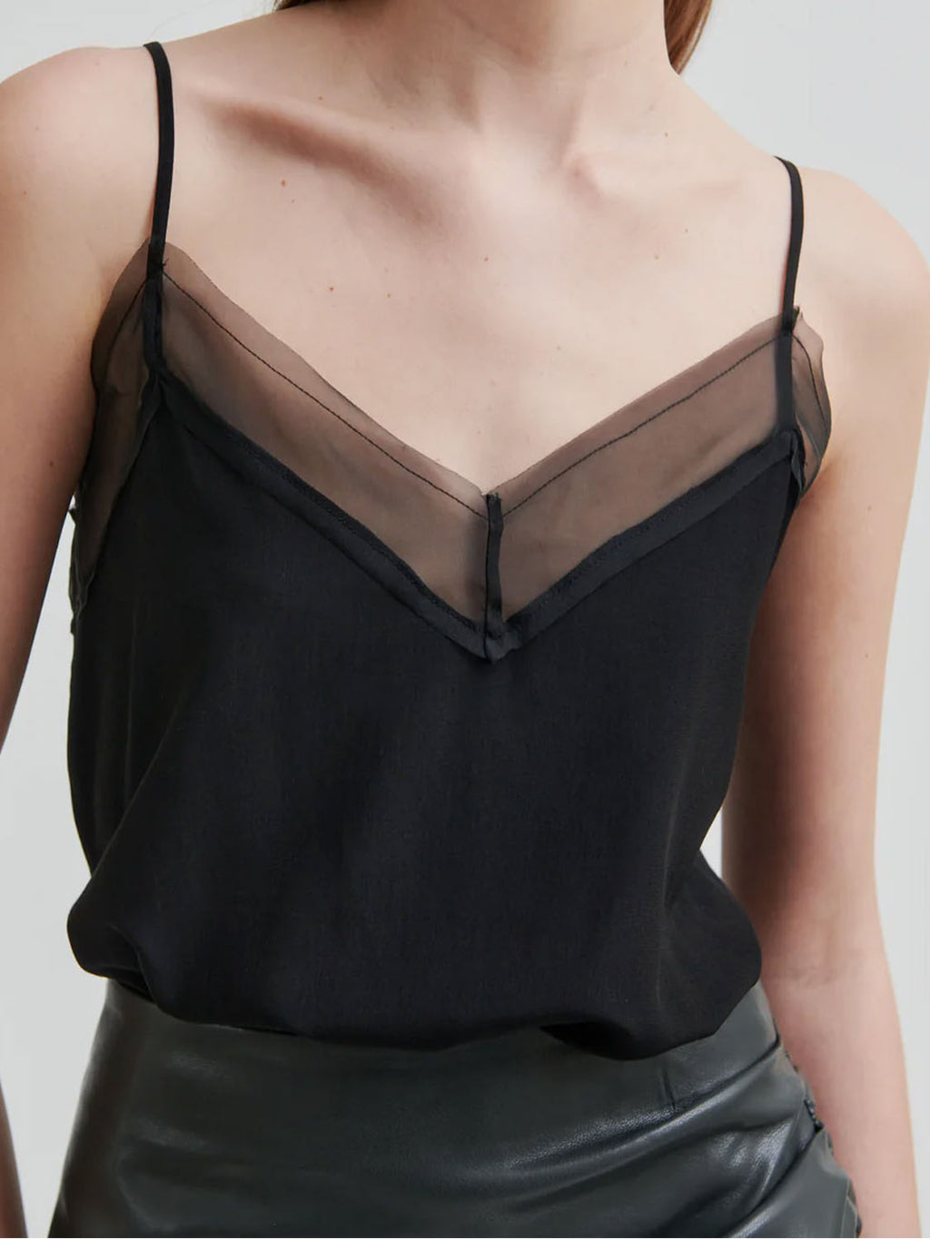 Second Female : Diaz Sheer detail top Black - Collector Store Sydney