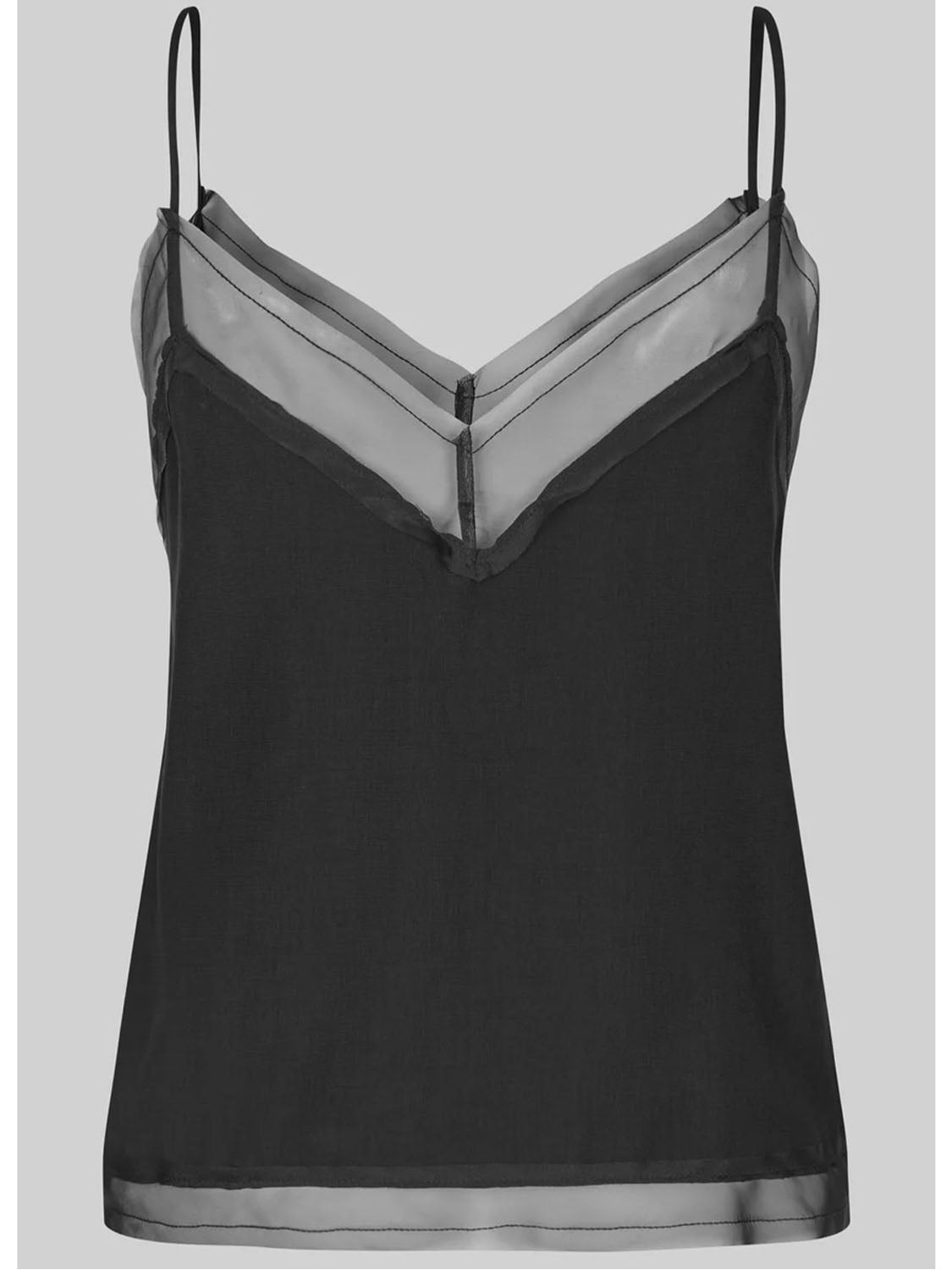 Second Female : Diaz Sheer detail top Black - Collector Store Sydney