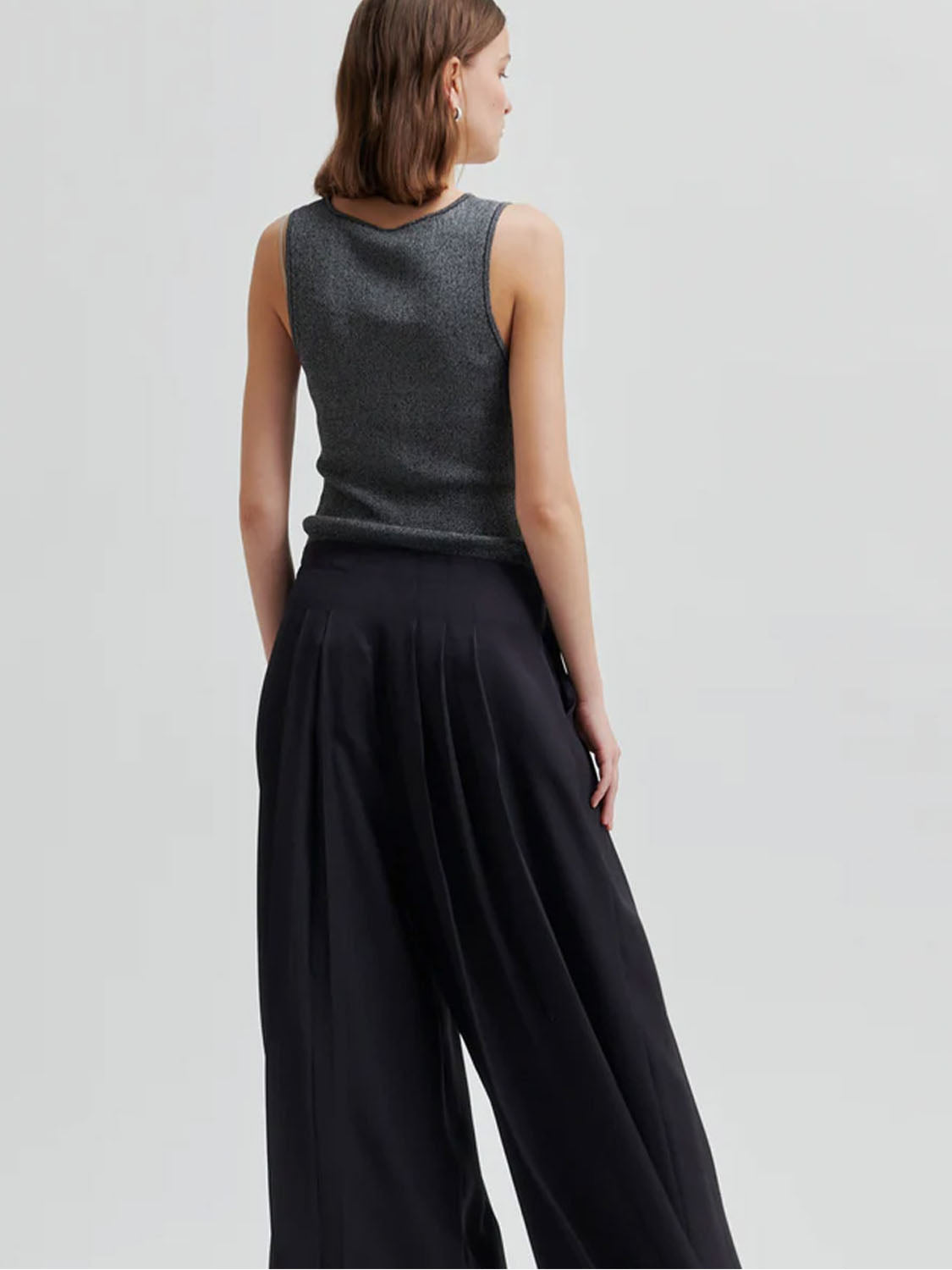 Second Female : Bright Knit Lurex top Gun Metal - Collector Store Sydney