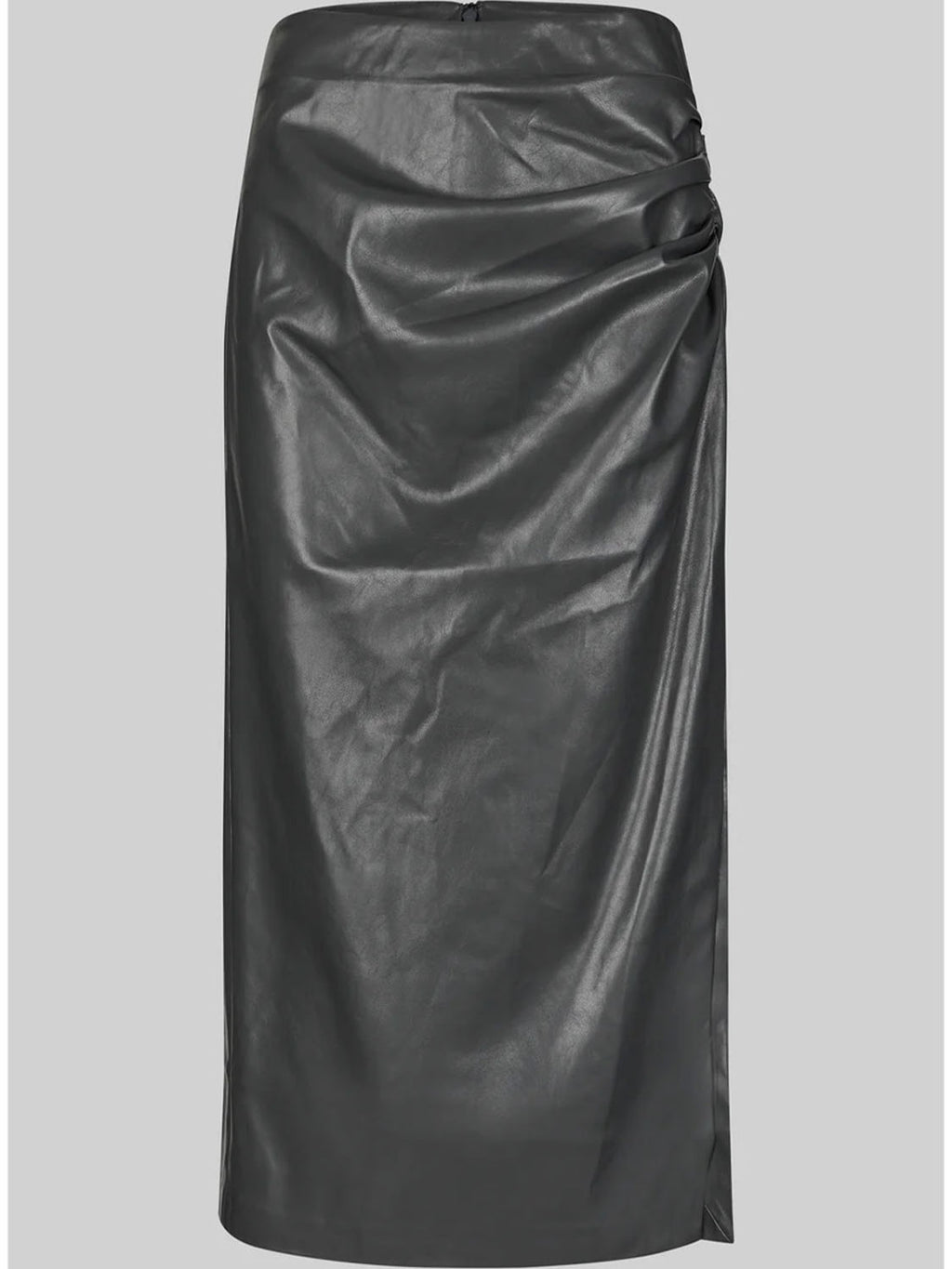 Second Female : Seerie Faux Leather Skirt Black Sand - Collector Store Sydney
